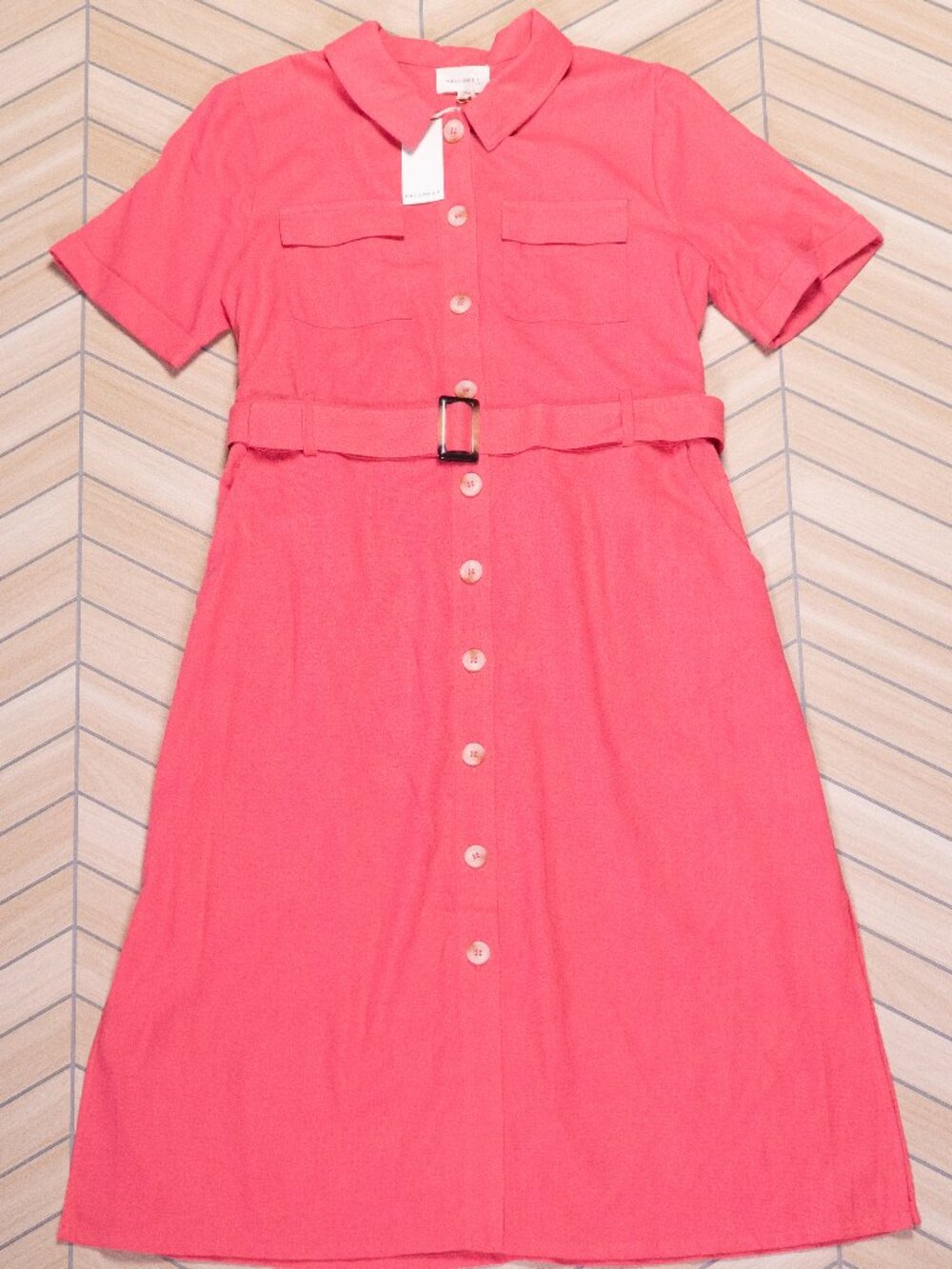 NWT Melloday Belted Midi Shirt Dress
